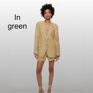 Wilfred “generation” linen blazer in green - med